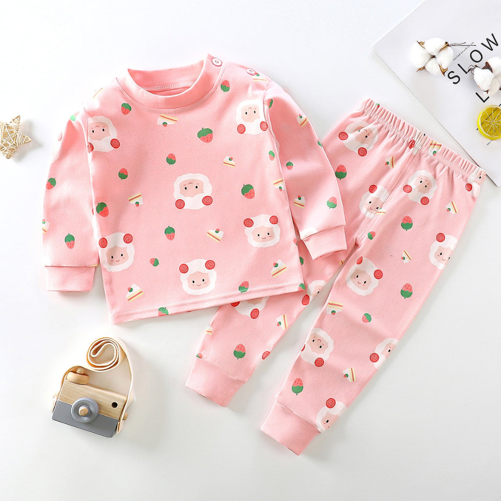 Children's Baby Clothes Autumn And Winter Long Sleeve Suit Boys Girls Kids Cotton Fashion Cartoon